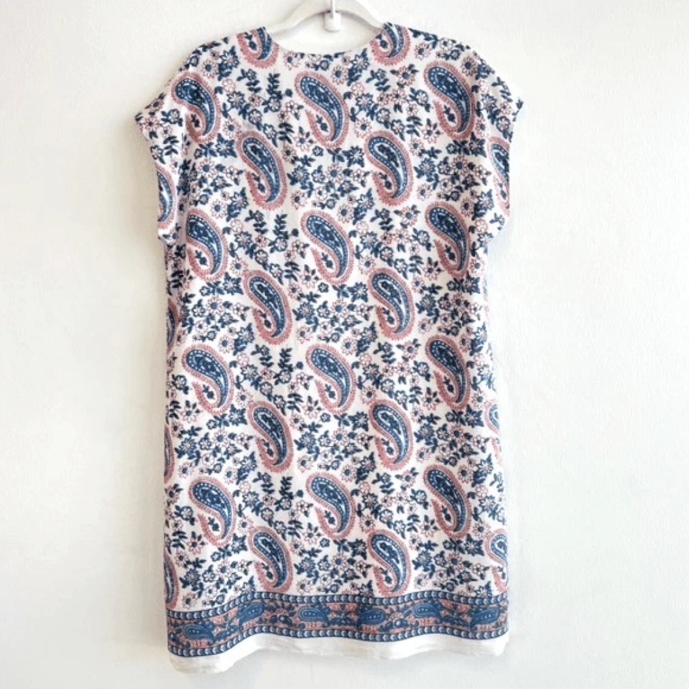 Madewell Women’s XS 100% Silk Tunic T-Shirt Dress Knee Length Midi V Neck
